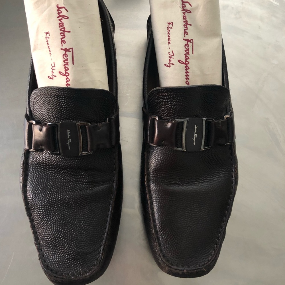 Salvatore Ferragamo Leather Driving Loafers